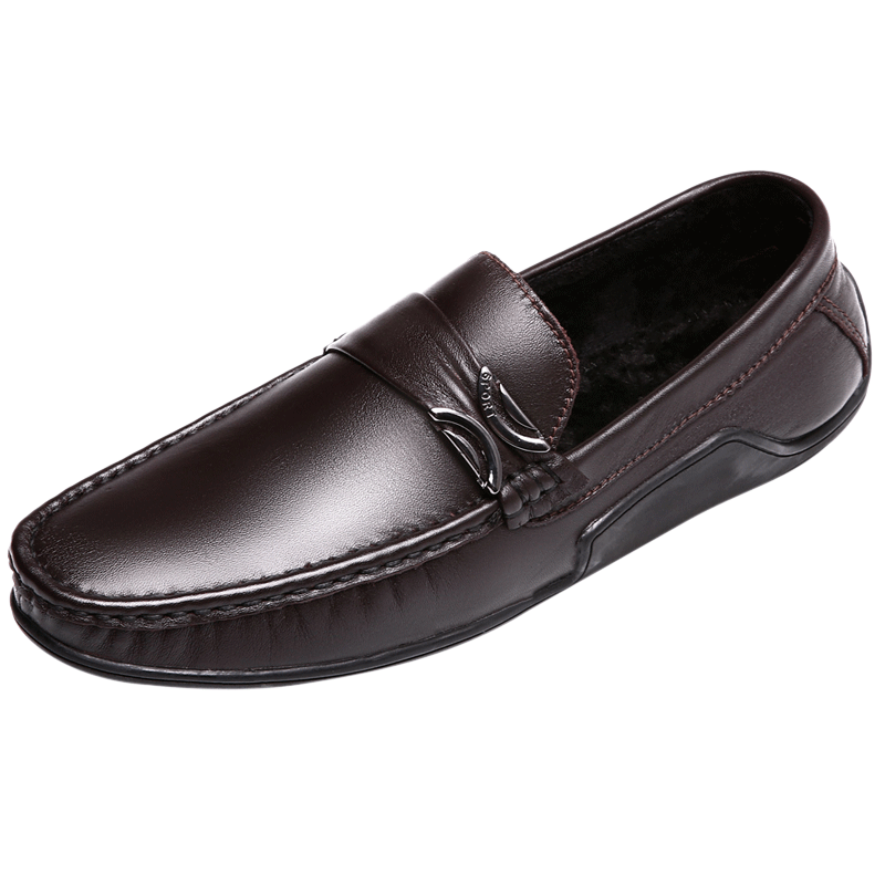 Halbschuhe Herren Slip-on Europa Casual Atmungsaktiv Weiche Sohle Echtleder Schwarz