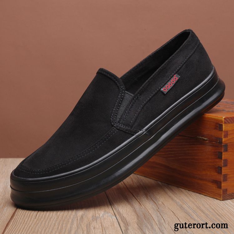 Halbschuhe Herren Trend Slip-on Casual Sommer Faul Neue Schwarz