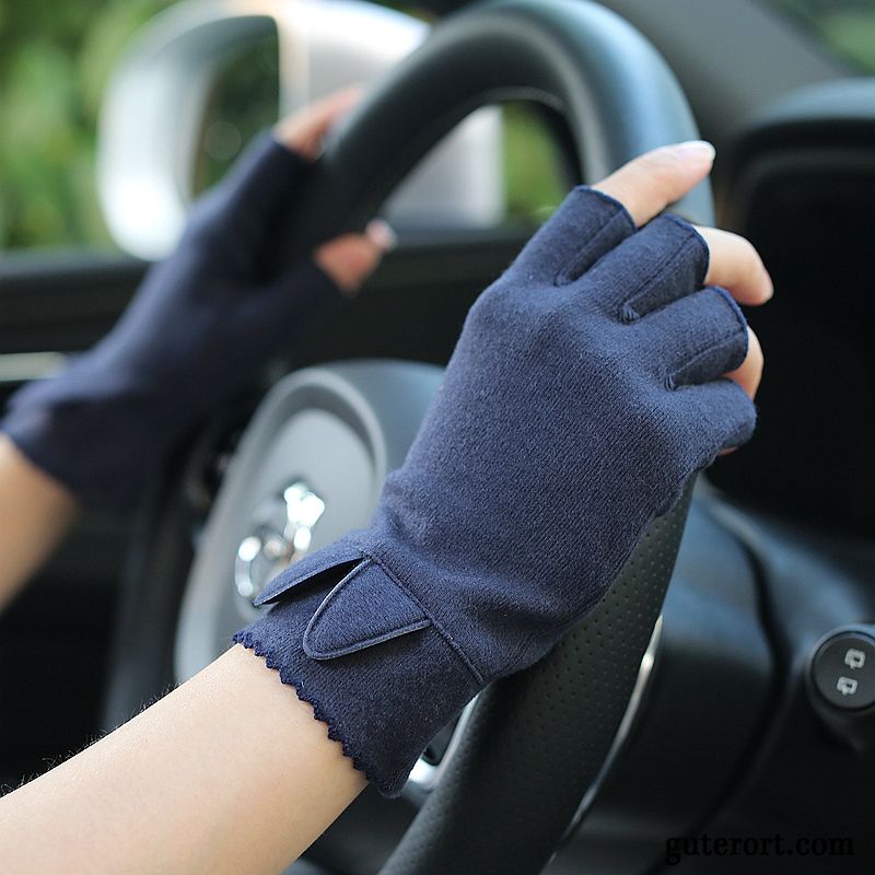 Handschuhe Damen Fahren Warm Halten Kurz Herbst 2019 Winter Grau