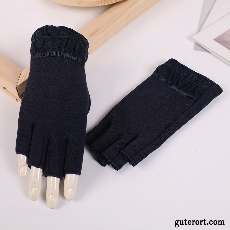 Handschuhe Damen Fahren Warm Halten Kurz Herbst 2019 Winter Grau