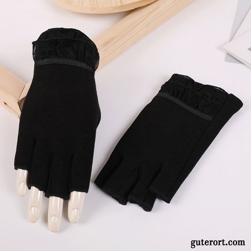 Handschuhe Damen Fahren Warm Halten Kurz Herbst 2019 Winter Grau