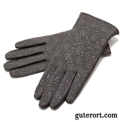 Handschuhe Damen Herbst Neu Fahren Schafsleder Winter Frühling Purpur Lila