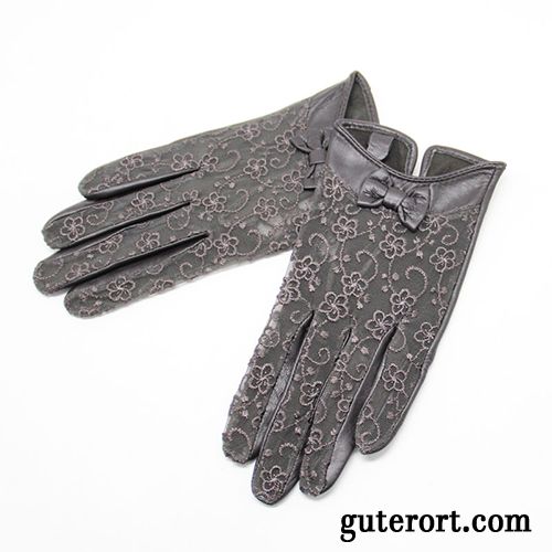 Handschuhe Damen Herbst Neu Fahren Schafsleder Winter Frühling Purpur Lila