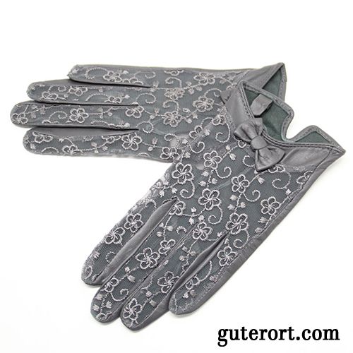 Handschuhe Damen Herbst Neu Fahren Schafsleder Winter Frühling Purpur Lila