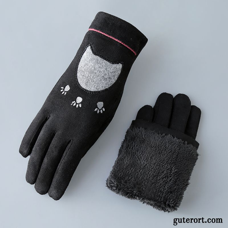 Handschuhe Damen Outdoor Warm Halten Niedlich Fahrrad Fahren Herbst Winter Rosa