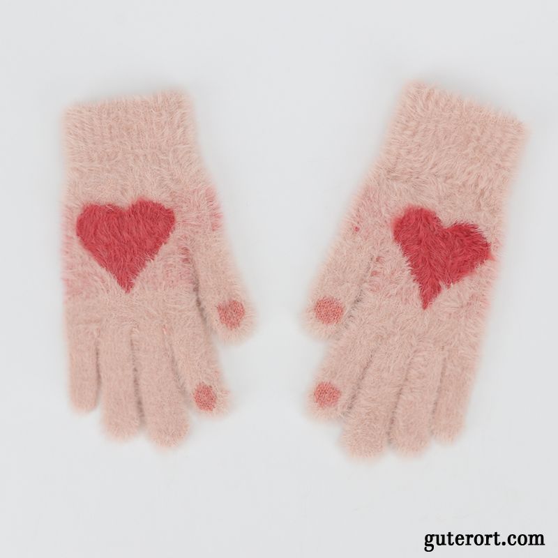 Handschuhe Damen Winddicht Warm Halten Winter Fahren Samt Kalte Blau