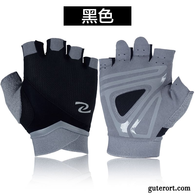 Handschuhe Herren Damen Dünne Outdoor Wander Reiten Halber Finger Grau