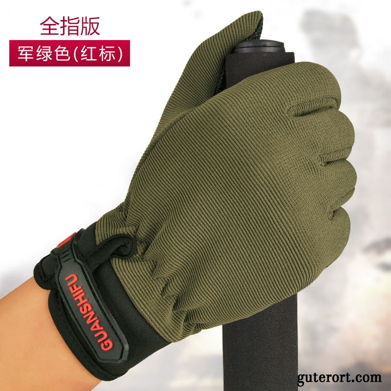 Handschuhe Herren Dünne Outdoor Sommer Herbst Reiten Mountainbike Army Grün Weiß