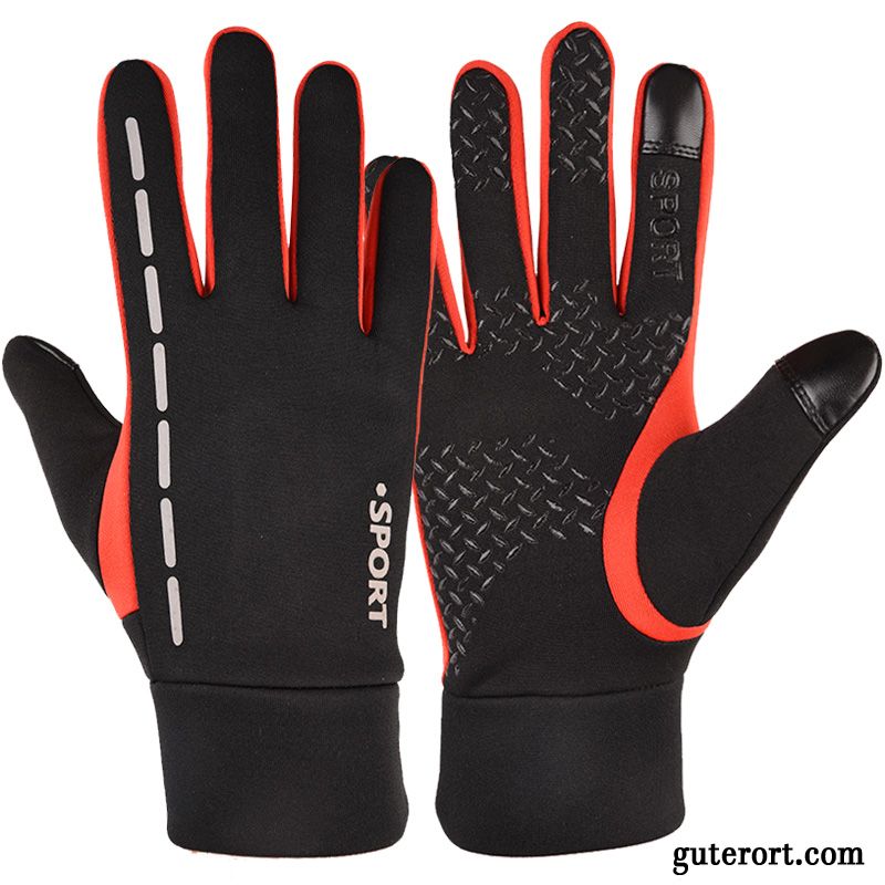 Handschuhe Herren Laufen Winddicht Winter Samt Sport Wander Blau