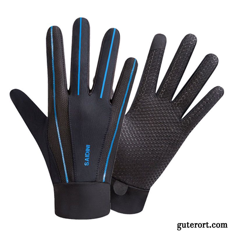 Handschuhe Herren Outdoor Atmungsaktiv Wander Reiten Sommer Touchscreen Blau
