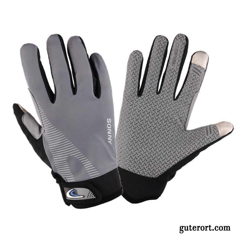 Handschuhe Herren Outdoor Rutschfest Wander Sport Fitness Spazieren Grün Schwarz