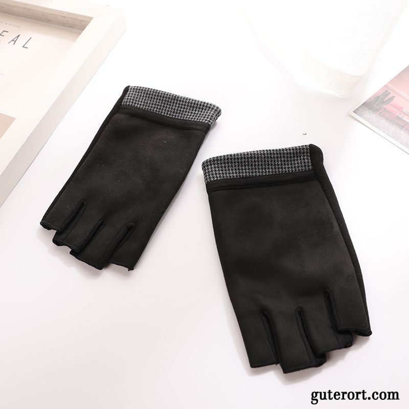 Handschuhe Herren Winter Stretch Student Kaschmir Atmungsaktiv Herbst Grau