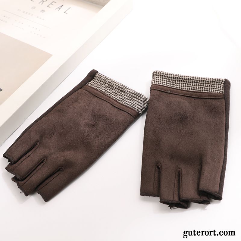 Handschuhe Herren Winter Stretch Student Kaschmir Atmungsaktiv Herbst Grau