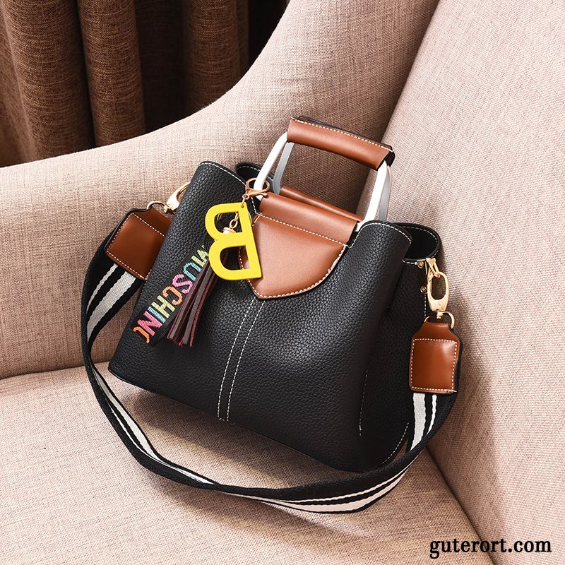 Handtaschen Damen 2019 Große Tasche Quasten Neu Frühling All Match Schwarz