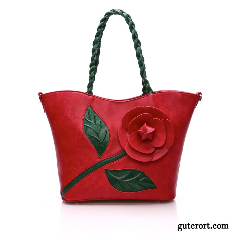 Handtaschen Damen 2019 Mode Große Kapazität Dreidimensional Neu Trend Rot