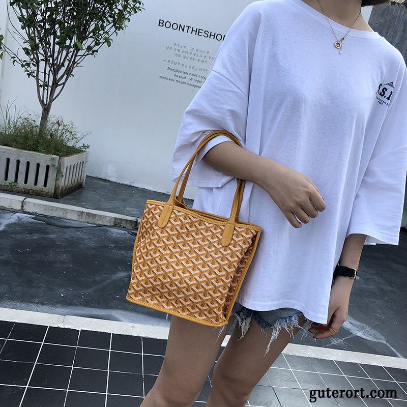 Handtaschen Damen Doppelseitig Einkaufen 2019 Mini Mode Neu Sandfarben Blau