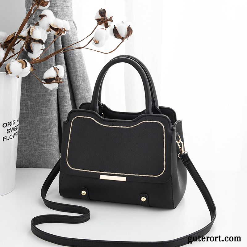 Handtaschen Damen Frühling Leichtgewicht Niedlich Elegant 2019 Freizeit Schwarz