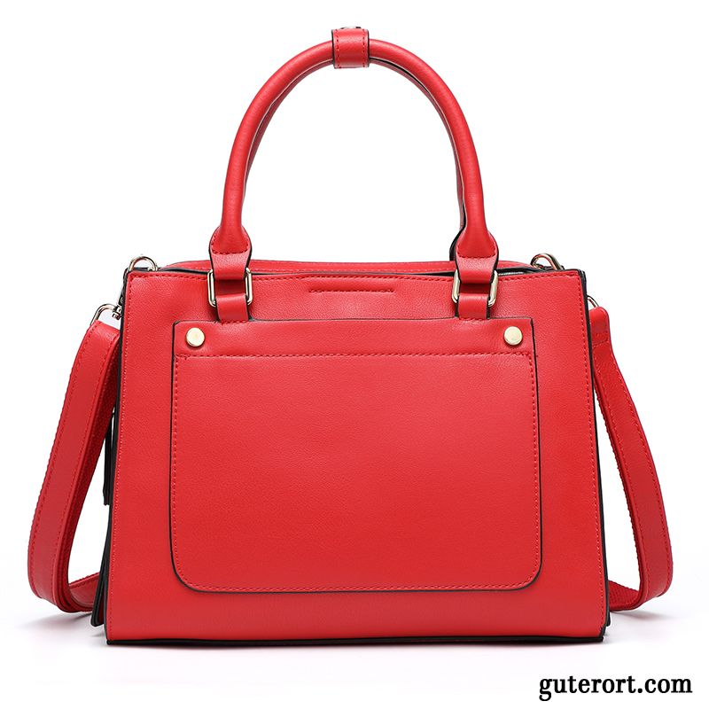 Handtaschen Damen Mode Trend Einfach Verheiratet All Match Neu Khaki Rot