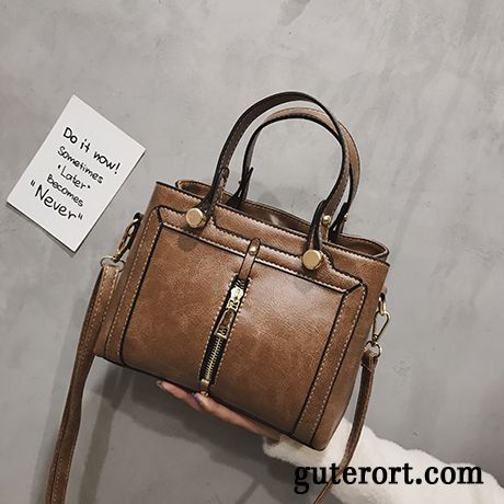 Handtaschen Damen Neu 2018 Herbst All Match Umhängetasche Mode Braun