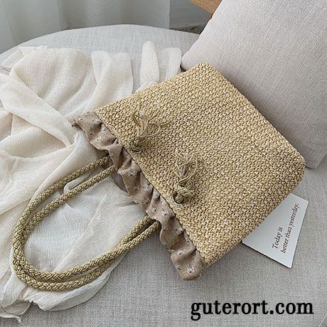 Handtaschen Damen Neu Flecht Tote Sommer 2019 Mode Weiß Beige