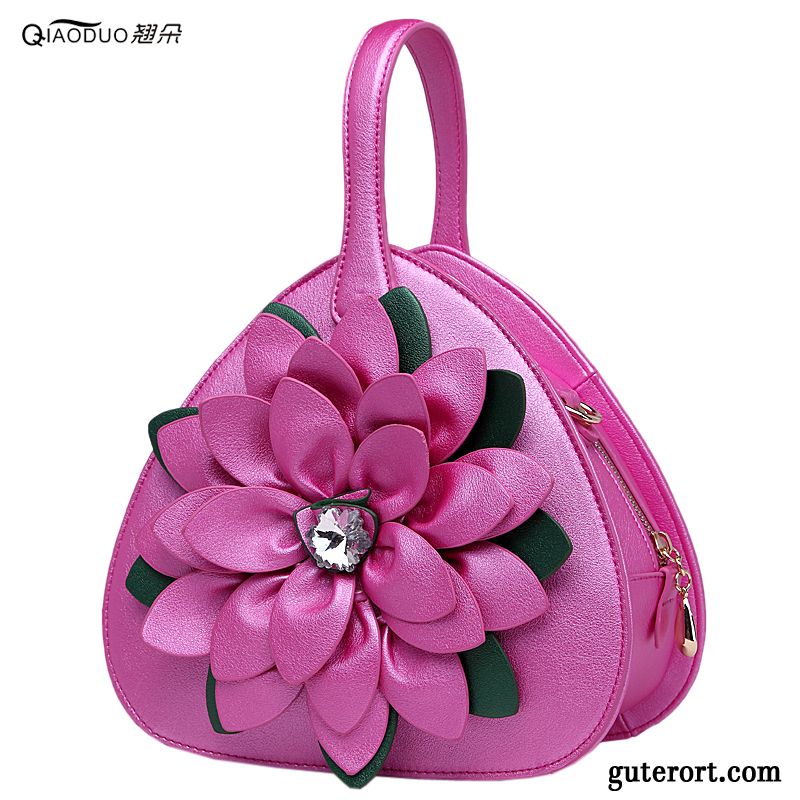 Handtaschen Damen Neu Strasssteinen Mini Liebe Blumen 2019 Schwarz