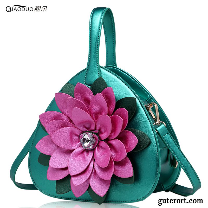 Handtaschen Damen Neu Strasssteinen Mini Liebe Blumen 2019 Schwarz