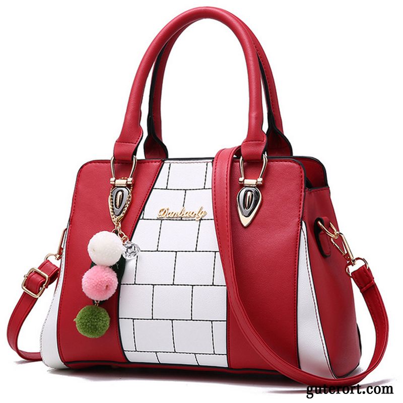 Handtaschen Damen Neu Umhängetasche Europe Einfach All Match Mode Rosa