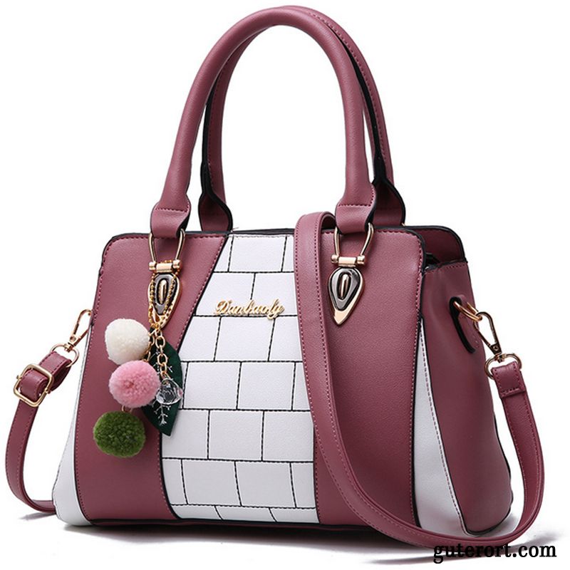 Handtaschen Damen Neu Umhängetasche Europe Einfach All Match Mode Rosa