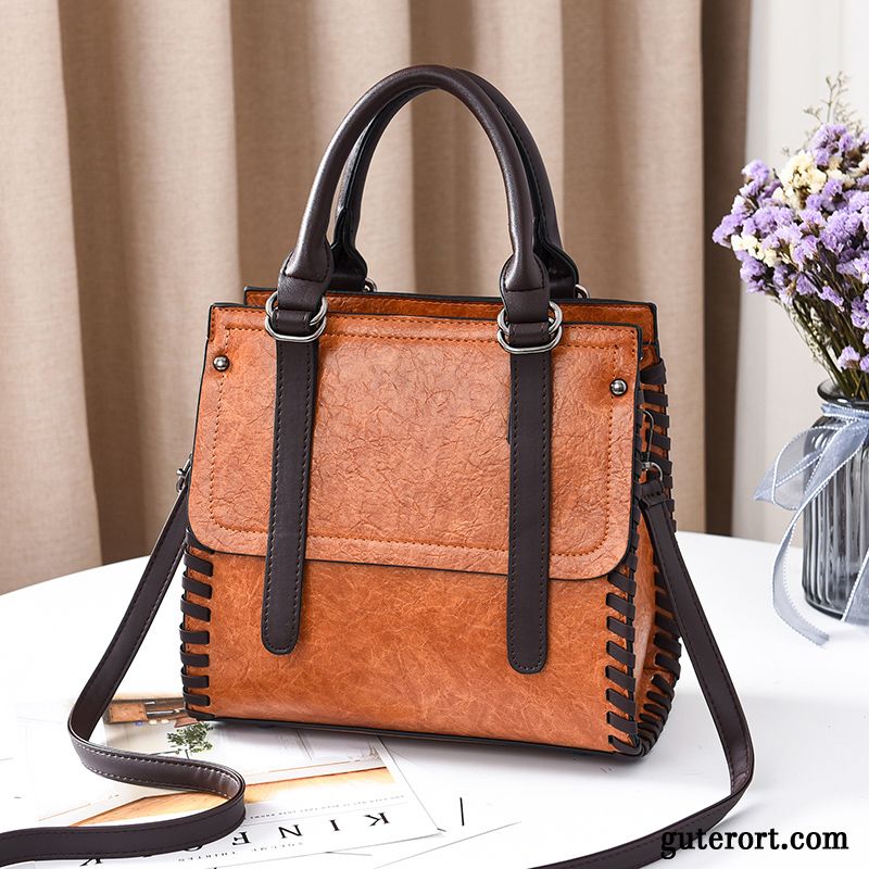 Handtaschen Damen Winter Mode Umhängetasche Herbst Große Kapazität Retro Schwarz