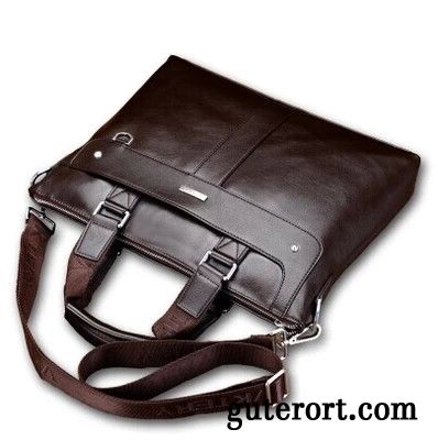 Handtaschen Herren Echt Leder Business Diagonal-paket Aktentasche Freizeit Computer Tasche Blau