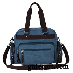 Handtaschen Herren Große Tasche Neu Leinwand Trend Mode Umhängetasche Azurblau