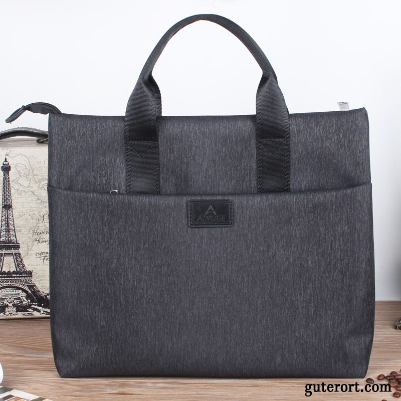 Handtaschen Herren Stoff Aktentasche Reißverschluss Damen Oxford Tuch Business Schwarz