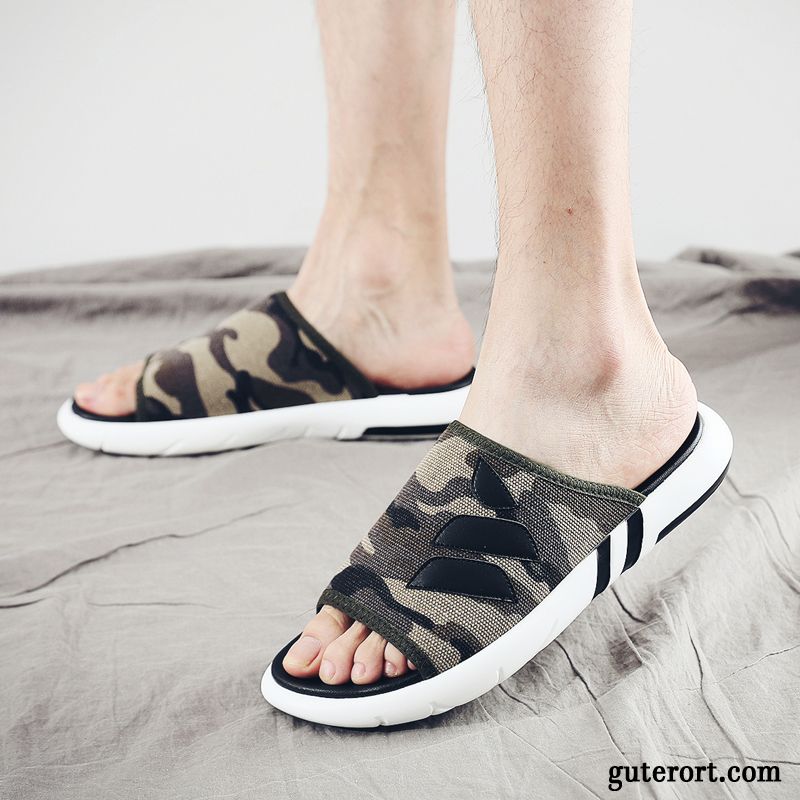 Hausschuhe Herren Mode Atmungsaktiv Trend Persönlichkeit Neue Sandalen Grün Sandfarben