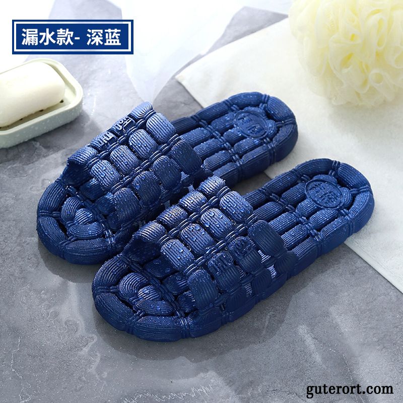 Hausschuhe Herren Pantolette Sommer Lovers Rutschsicher Marineblau