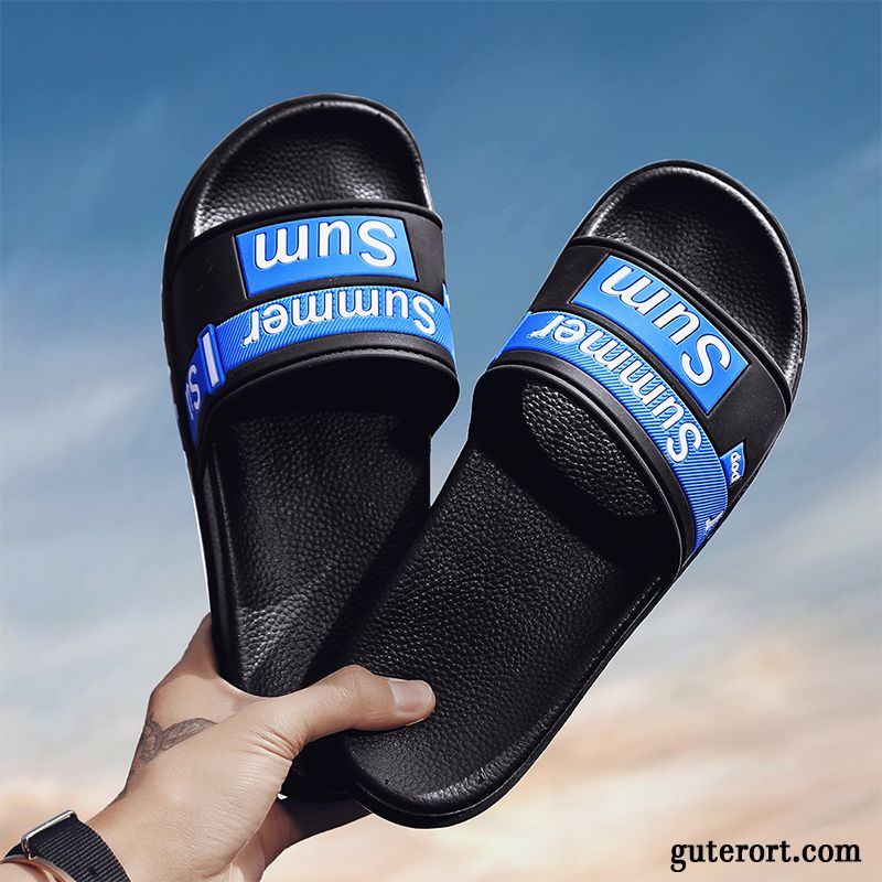 Hausschuhe Herren Rutschsicher Neue Trend Sandalen Pantolette Sommer Blau