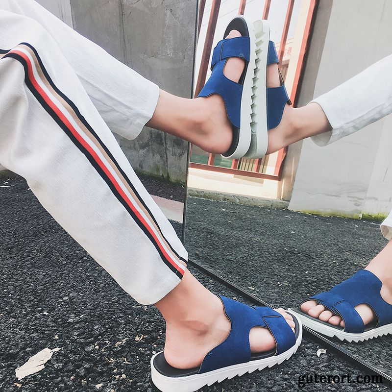 Hausschuhe Herren Rutschsicher Sandalen Trend Europa Mode Schüler Sandfarben Schwarz