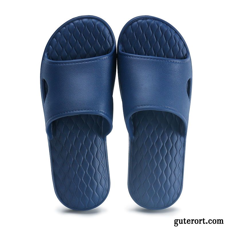 Hausschuhe Herren Rutschsicher Sommer Neue Produkte Dicke Sohle Pantolette Weich Polarblau