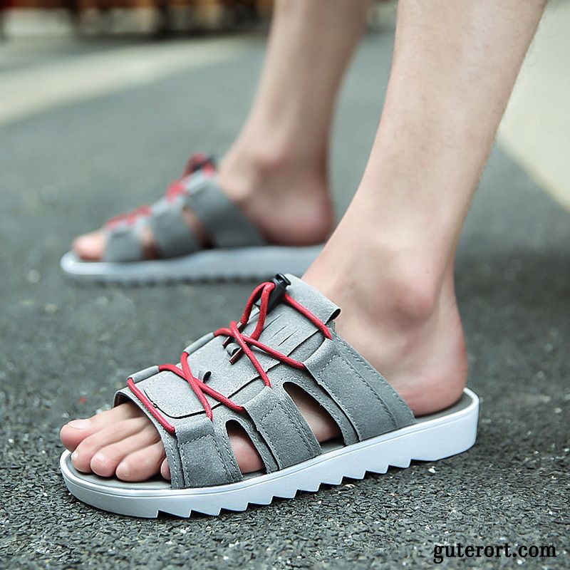 Hausschuhe Herren Rutschsicher Trend Sandalen Persönlichkeit Europa Sommer Sandfarben Gelb