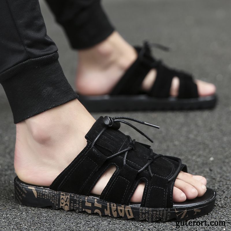 Hausschuhe Herren Rutschsicher Trend Sandalen Persönlichkeit Europa Sommer Sandfarben Gelb