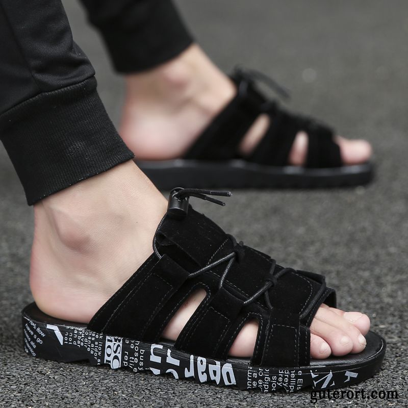 Hausschuhe Herren Rutschsicher Trend Sandalen Persönlichkeit Europa Sommer Sandfarben Gelb