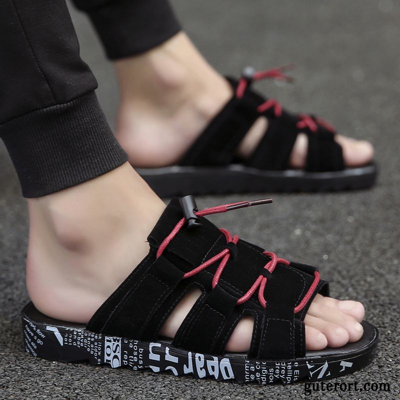 Hausschuhe Herren Rutschsicher Trend Sandalen Persönlichkeit Europa Sommer Sandfarben Gelb