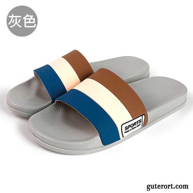 Hausschuhe Herren Sommer Rutschsicher Weiche Sohle Pantolette Dicke Sohle Lovers Marineblau