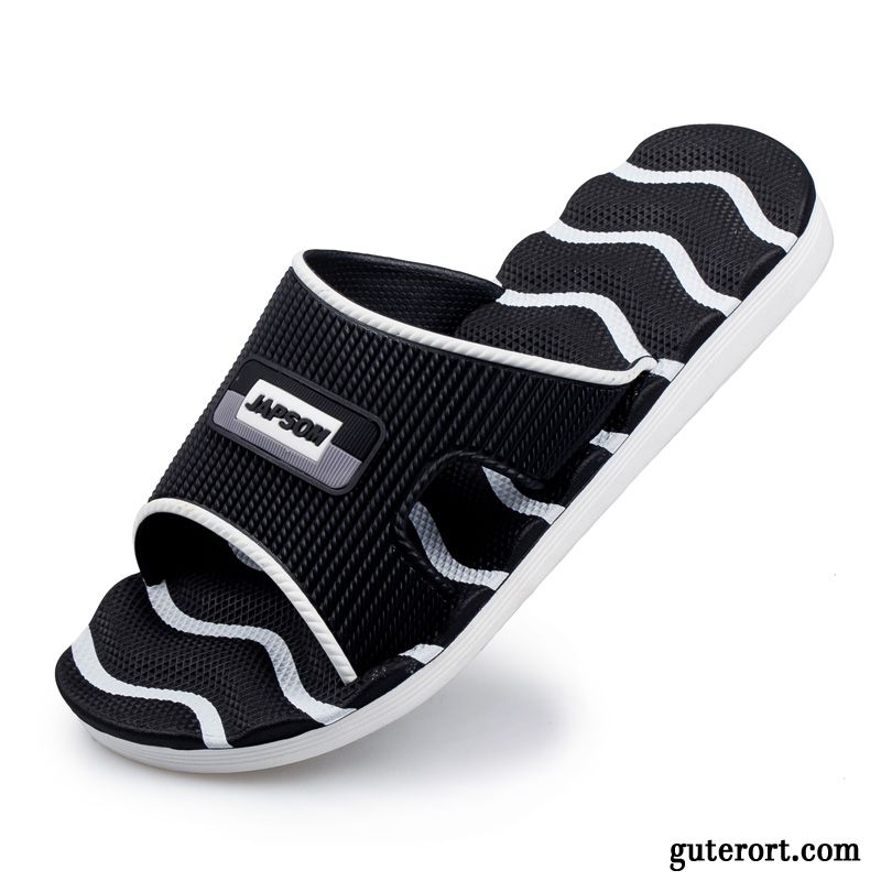 Hausschuhe Herren Sommer Trend Lovers Mode Pantolette Große Größe Schwarz