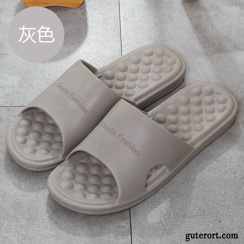 Hausschuhe Herren Weiche Sohle Rutschsicher Pantolette Sommer Lovers Grau