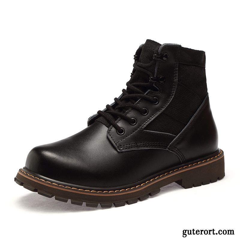 Herren Boots Trend Billig, Winterschuhe Gefüttert Herren Stiefel Meeresgrün