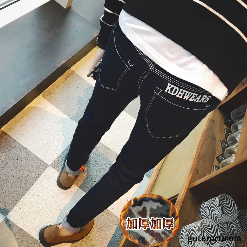 Herren Jeans Hose Gummizug Meeresgrün, Skinny Jeans Rissen Billig