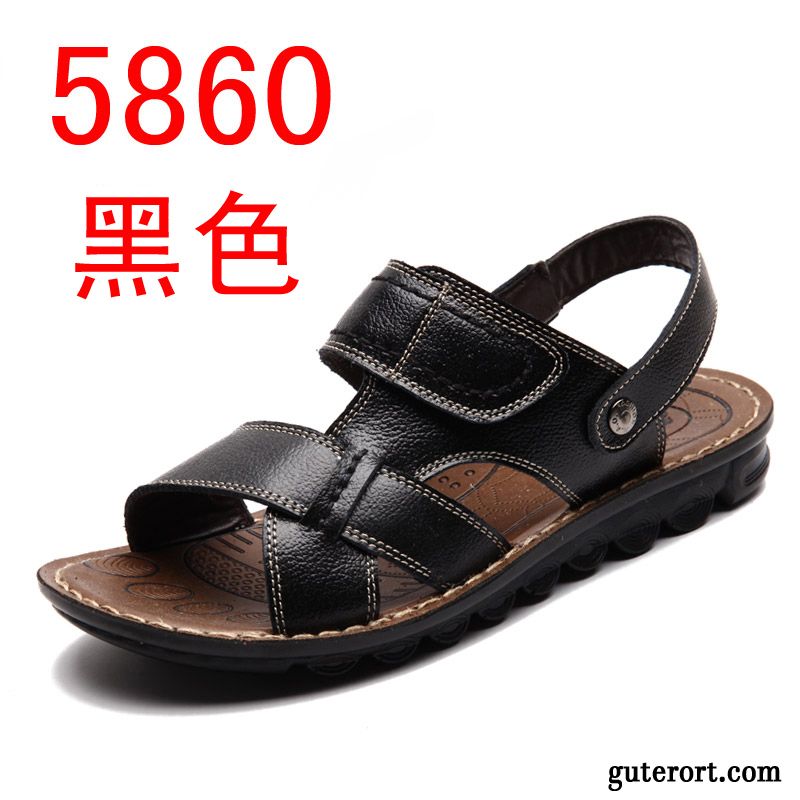 Herren Latschen Leder Lachsrosa, Outdoor Sandalen Männer Verkaufen