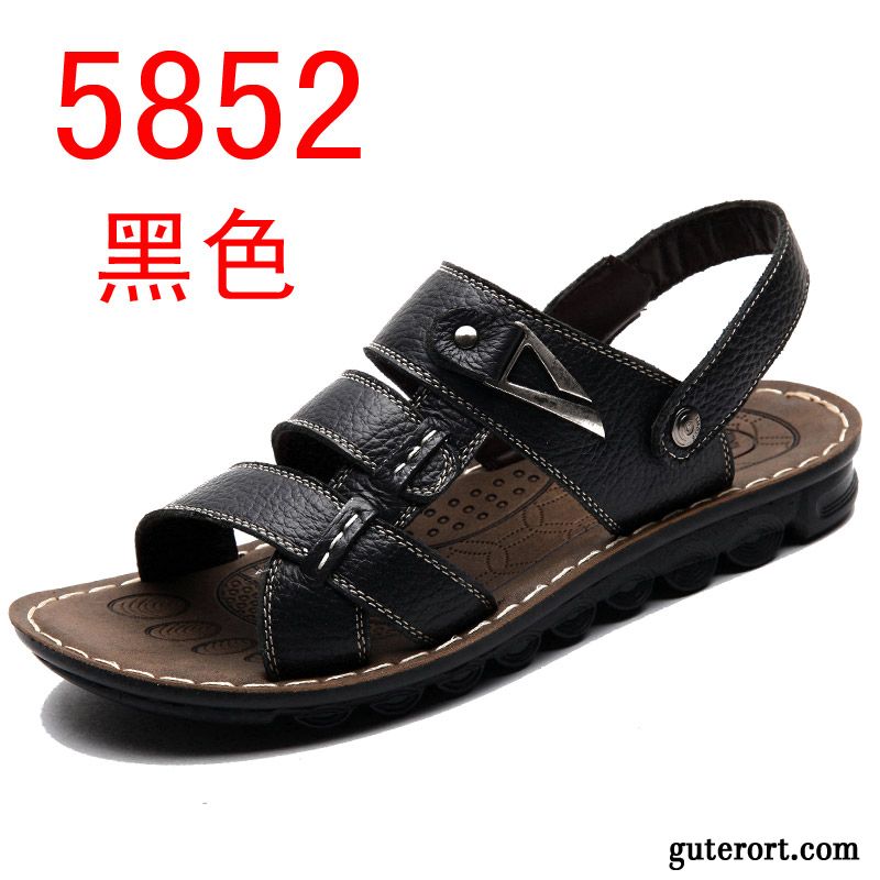 Herren Latschen Leder Lachsrosa, Outdoor Sandalen Männer Verkaufen