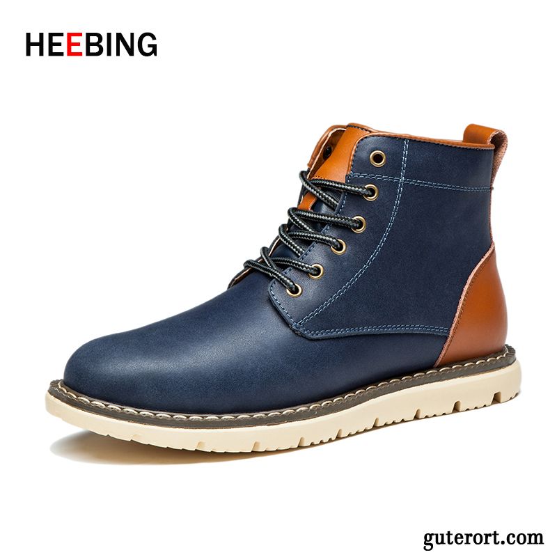 Herren Mode Boots Beige Hellgrau, Boots Leder Herren Günstig