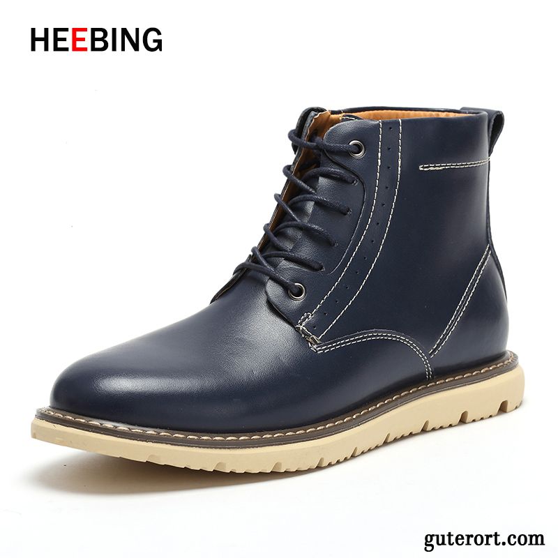 Herren Mode Boots Beige Hellgrau, Boots Leder Herren Günstig